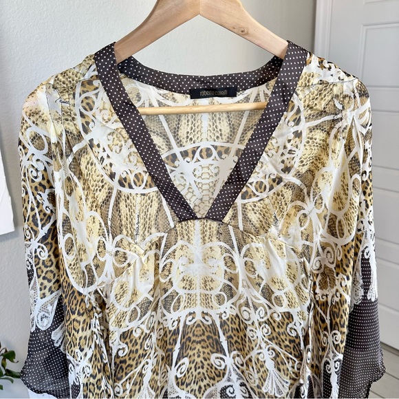 Roberto Cavalli Silk kaftan Chiffon Kimono top - Picture 8 of 15